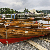 Buy canvas prints of  Bowness Boats Windermere by Gary Kenyon