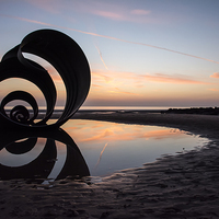 Buy canvas prints of  Sunset Over Mary's Shell - Cleveleys by Gary Kenyon