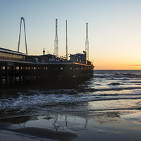 Buy canvas prints of  South Pier Sunset Blackpool by Gary Kenyon
