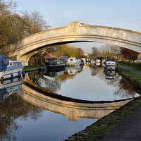 Buy canvas prints of  Evening Reflections On The Lancaster Canal -  Gar by Gary Kenyon