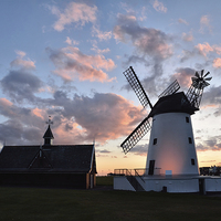 Buy canvas prints of Sunset Lytham Windmill by Gary Kenyon