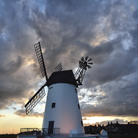 Buy canvas prints of Sunset Sky Lytham Windmill by Gary Kenyon