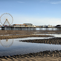 Buy canvas prints of Central Pier Blackpool Beach by Gary Kenyon