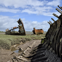 Buy canvas prints of Wreck On The Banks Of The River Wyre by Gary Kenyon