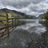 Buy canvas prints of  Dull morning at Buttermere, Cumbria by Gary Kenyon