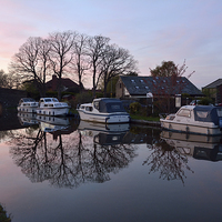 Buy canvas prints of Lancaster Canal At Sunset by Gary Kenyon