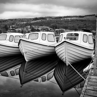 Buy canvas prints of  Consign Boat Reflections by Gary Kenyon
