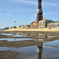 Buy canvas prints of  Blackpool Tower Reflections by Gary Kenyon
