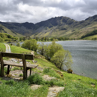 Buy canvas prints of Seat with a View Buttermere by Gary Kenyon