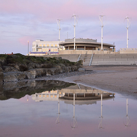 Buy canvas prints of Cleveleys Cafe Reflections by Gary Kenyon