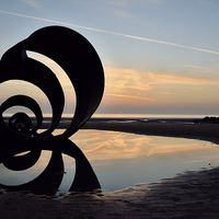 Buy canvas prints of Sunset Mary's Shell at Cleveleys by Gary Kenyon