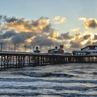 Buy canvas prints of Sunset North Pier Blackpool  by Gary Kenyon