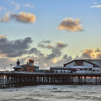 Buy canvas prints of Sunset Sky Over North Pier by Gary Kenyon