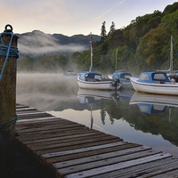 Buy canvas prints of Early Morning Misty Water on Ullswater by Gary Kenyon