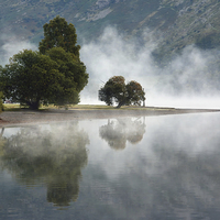 Buy canvas prints of Mist Rising from Ulswater at Glenridding by Gary Kenyon