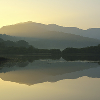 Buy canvas prints of River Brathay Sunset by Gary Kenyon