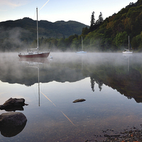 Buy canvas prints of Misty Ullswater Morning by Gary Kenyon