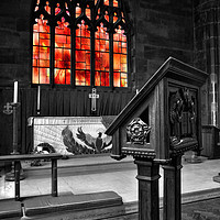 Buy canvas prints of Manchester Cathedral Fire Window by Gary Kenyon