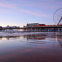 Buy canvas prints of Sunset Sky Central Pier Blackpool by Gary Kenyon
