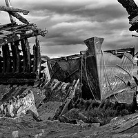 Buy canvas prints of Abandoned Boats On The Banks Of The River Wyre by Gary Kenyon