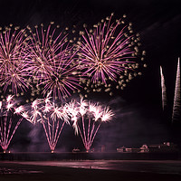 Buy canvas prints of Pink FireworksBlackpool by Gary Kenyon