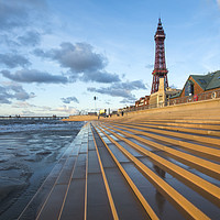 Buy canvas prints of Steps to the beach at Blackpool by Gary Kenyon