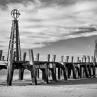 Buy canvas prints of Lytham St Annes beach and the old ruined jetty  by Gary Kenyon