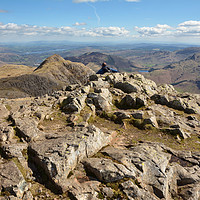 Buy canvas prints of Taking in the view From Pike O' Stickle by Gary Kenyon