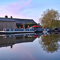 Buy canvas prints of Sunset On The Lancaster Canal At The Old Tithe Bar by Gary Kenyon