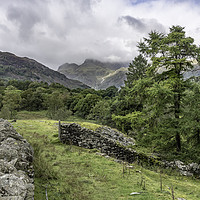 Buy canvas prints of Langdale Pikes In Low Cloud by Gary Kenyon