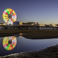 Buy canvas prints of Coloured Big Wheel On Central Pier Blackpool by Gary Kenyon