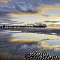 Buy canvas prints of Sunset Down On Blackpool Beach by Gary Kenyon