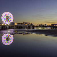 Buy canvas prints of Last Light on the beach at Central Pier, Blackpool by Gary Kenyon