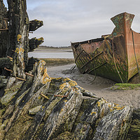 Buy canvas prints of Abandoned boats at Fleetwood by Gary Kenyon