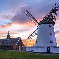 Buy canvas prints of Lytham Windmill During A Lovely Sunset by Gary Kenyon