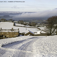 Buy canvas prints of Snowy view of a Lancashire Farmhouse by Gary Kenyon