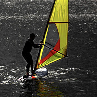 Buy canvas prints of Windsurfer Silhouette by Thanet Photos