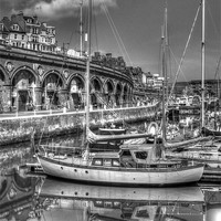 Buy canvas prints of Ramsgate Harbour in mono by Thanet Photos