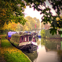 Buy canvas prints of Moored narrowboat by Thanet Photos