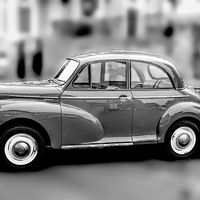 Buy canvas prints of Morris minor in mono by Thanet Photos