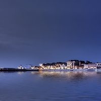 Buy canvas prints of Margate harbour at night by Thanet Photos