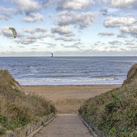 Buy canvas prints of Kite surfing at Botany Bay by Thanet Photos