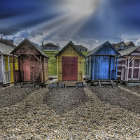 Buy canvas prints of HDR beach huts by Thanet Photos