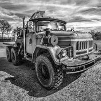 Buy canvas prints of Vintage truck in mono by Thanet Photos