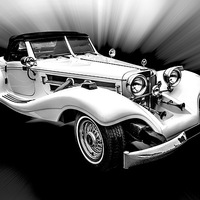 Buy canvas prints of Mercedes-Benz 540K in mono by Thanet Photos