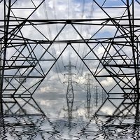 Buy canvas prints of Abstract pylons by Thanet Photos