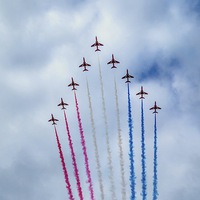 Buy canvas prints of Red Arrows display by Thanet Photos