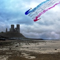Buy canvas prints of Red Arrows over Reculver by Thanet Photos