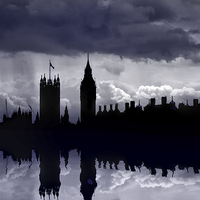 Buy canvas prints of  London Skyline silhouette  by Thanet Photos