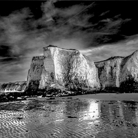 Buy canvas prints of  Botany bay in mono by Thanet Photos